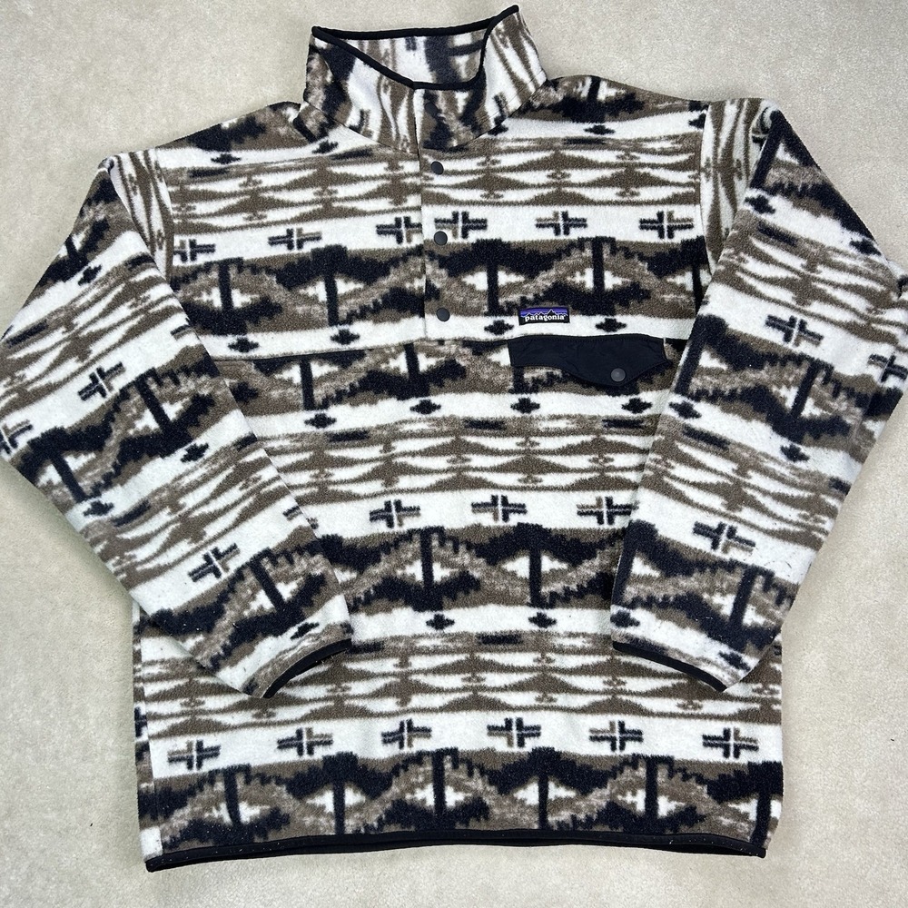 Patagonia Synchilla Snap T Pullover Mens Large Shepherd Knit Navajo Aztec Jacket